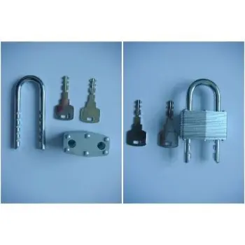 Padlock with Cross Type Keys and Flexible ShacklePadlock with Cross Ty