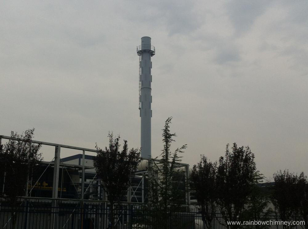 Power plant steel industrial chimney