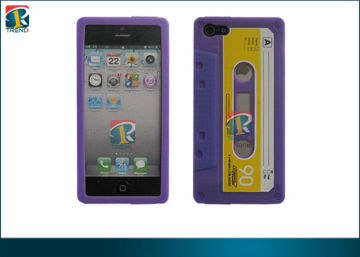 Purple Tape Silicon Gel Case With Skin - Tight For Iphone 5 Bumper Case Tc-iph5-s001(4-7)