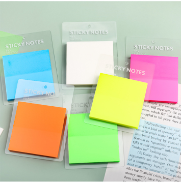 Waterproof Custom Sticky Notes - PET Transparent Adhesive Memo Pads for Students
