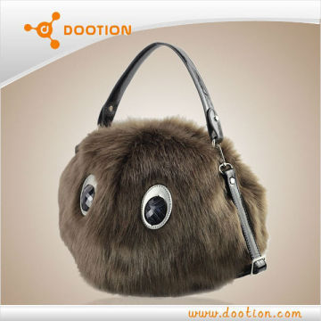 fashion design mink hair lady handbag