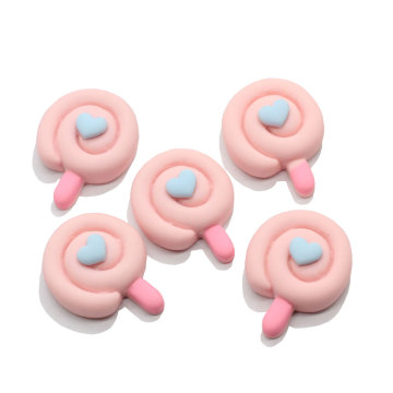 Mooie roze hars lollipop plaksteen ornament voor haar boog maken drop oorbel accessoire