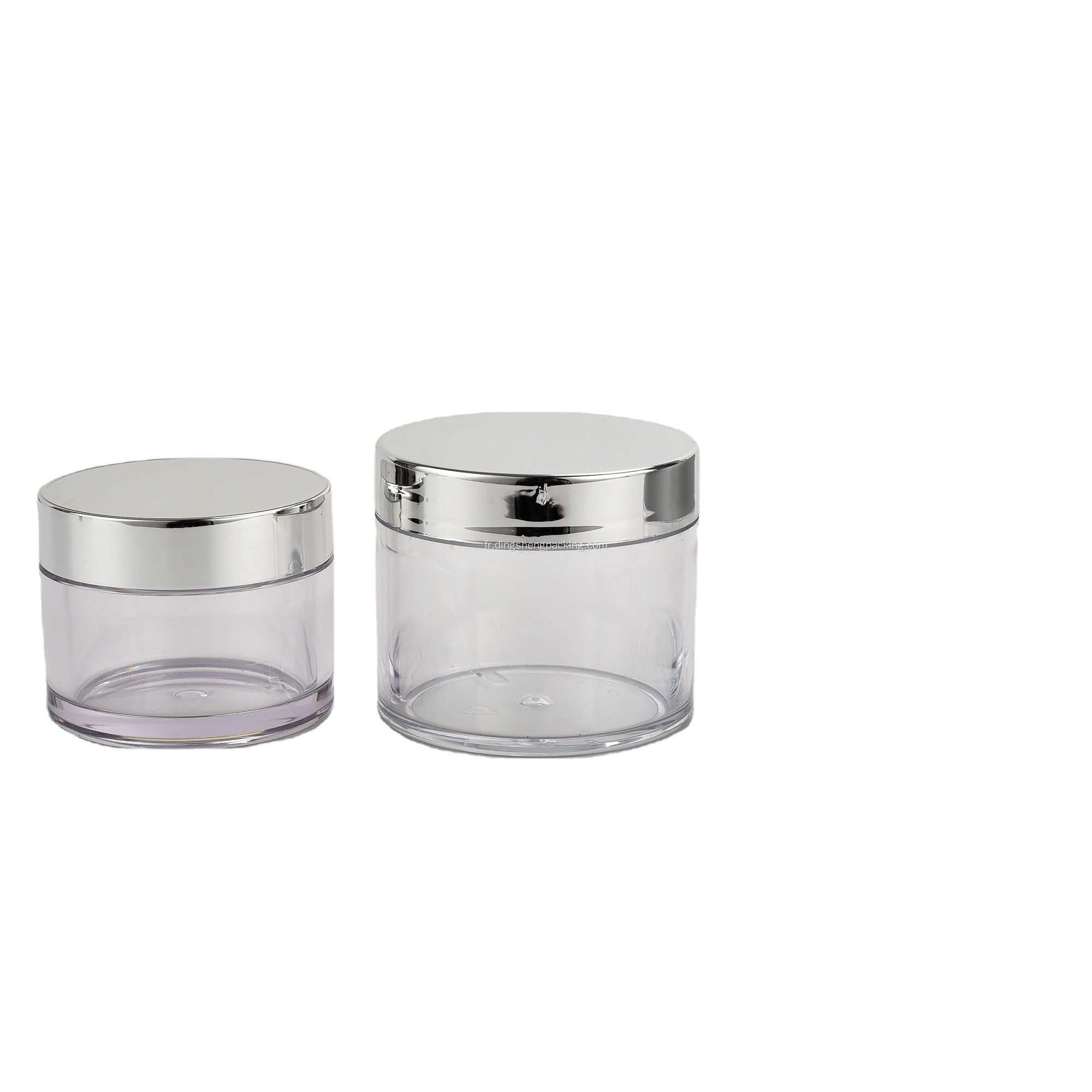 Pot cosmétique Pot de crème en verre transparent 100g