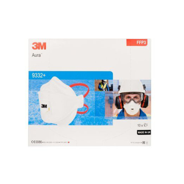3M ™ تنفس الجسيمات ، FFP3 ، Valved ، قناع جراحي للرعاية الصحية 9332 وجسيمات يمكن التخلص منها