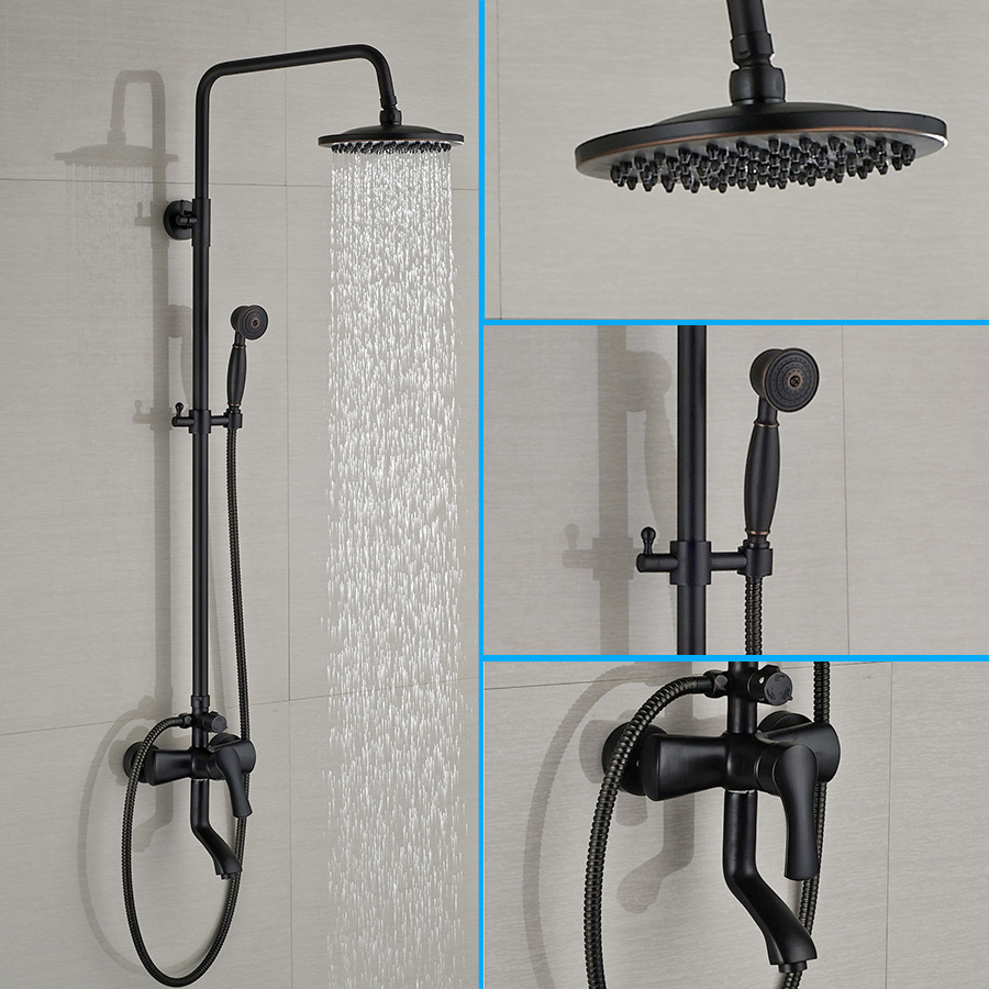 Luxury Bathroom Shower Mixers Brass Rainfall Bath Shower Faucet set In ...