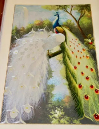 chinese silk embroidery peacock