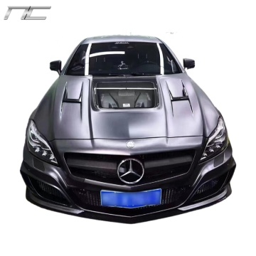 Imp stil kolfiber transparent glasmotor huva för Mercedes C218 W218 CLS63 AMG