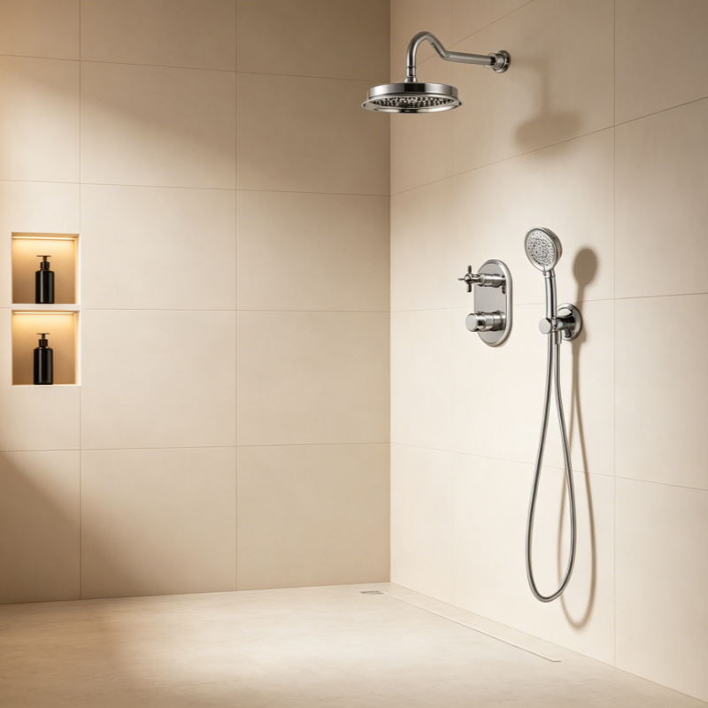shower set with thermostatic mixer