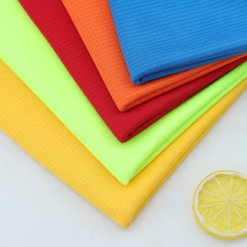 Wrinkle Resistant Absorb Sweat Pure Polyester Plaid Textile