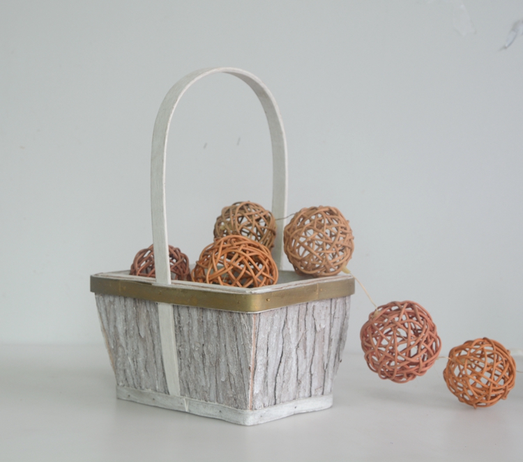 rectangular wood bark flower basket -2 rectangular wood bark flower basket -2