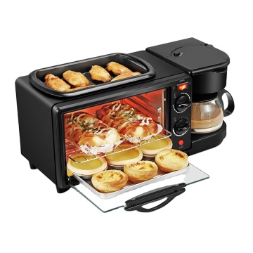 3 in 1 Breakfast Maker: Cereals, Toaster, Coffee Machine with Nonstick Frying Pans