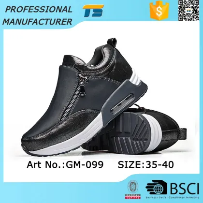 Women's Fashion Zipper Air Cushion Balance Sport Hidden Heel Shoes