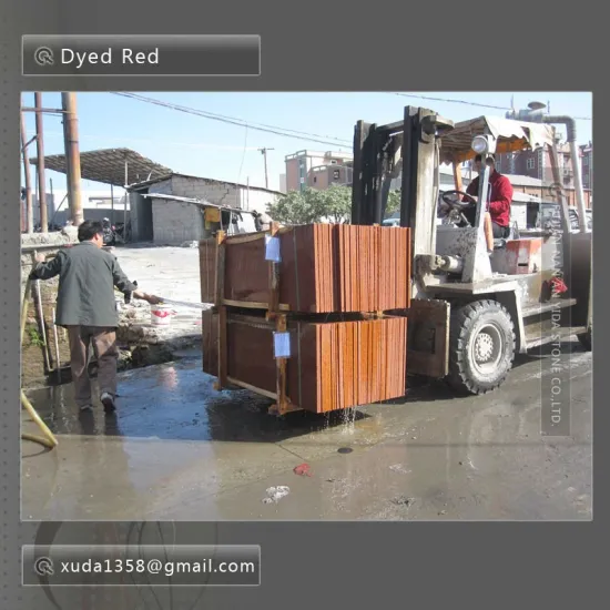 china dyed red stone