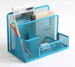 Metal Mesh Office Desk Organizer Stationery Holder