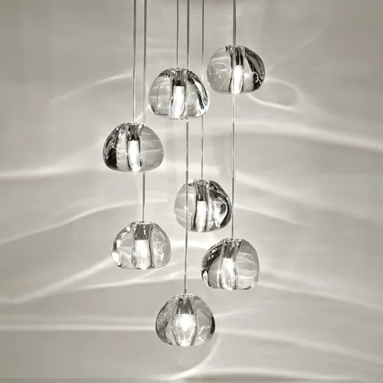 Modern Crystal Ball Chandelier LED G4 High Ceiling Villa Stair Pendant Light