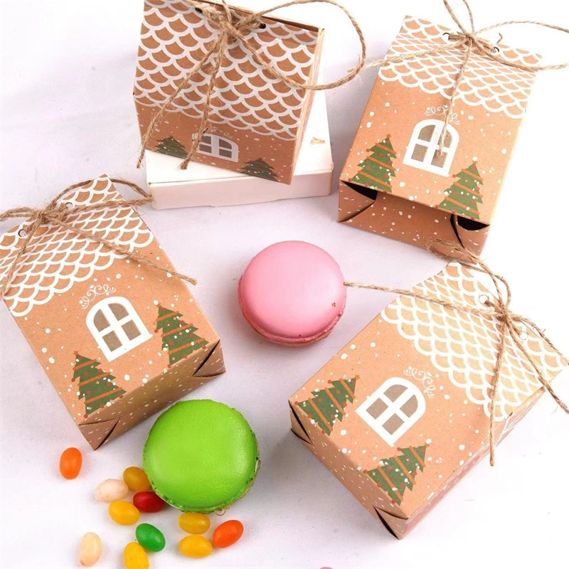 Custom Christmas Portable Creative Candy Chocolate Packaging Gift Box Kraft Paper Cardboard Scarves Socks Packaging Box3