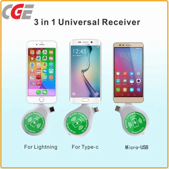 Mobile Phone Charger ISO and Android 3 in 1 Universal Receiver Wireless Charging Receiver Mobile Phone Wireless Charger