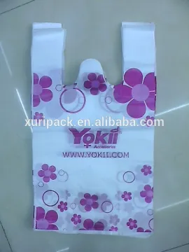 HDPE or LDPE plastic T-shirt bags with custom logo