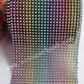 24Row Rainbow Crystal Diamond Rhinestone Ribbon Mesh