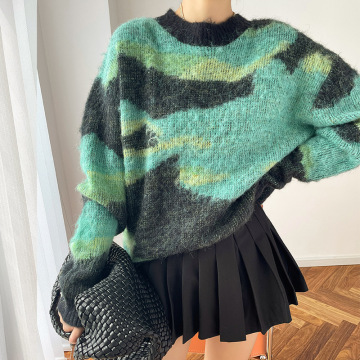 Womens Casual Striped Cardigan Pullover Long Sleeve V Neck Loose Fit Winter Coat for Spring Autumn