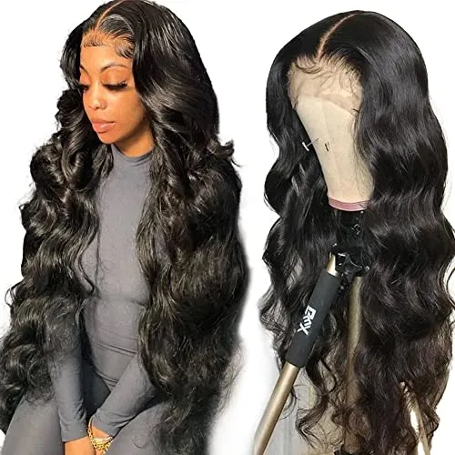 180 Density 28 Inch 13x4 HD Transparent Frontal Glueless Human Hair Wigs for Black Women