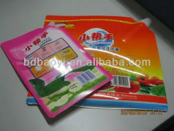 Liquid Detergent Stand Up Spout Pouch with Corner Spout