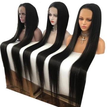 40 Inch Long HD  Glue less Swiss Transparent Lace Frontal Wig wholesale Vendors, Raw Virgin 100% Human Hair Wigs for Black Women