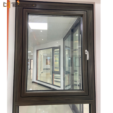 Modern Style Double Glazed Aluminum-Clad Wood Casement Windows with Invisible Screens for Luxury Villas