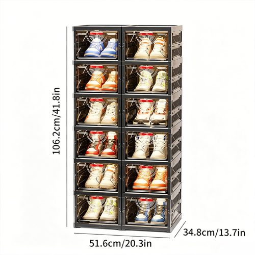 Retro Black Folding Shoe Rack for Modern Storage