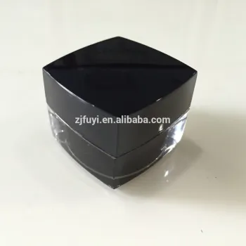 Acrylic Square Black Cosmetic Jars Plastic