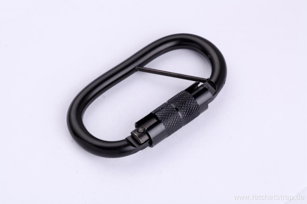 Black Color Steel 2T Capacity Carabiner