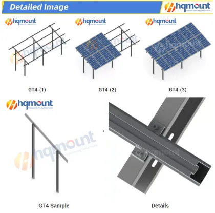 China Manufacturer Ground Mount Solar Racking System with Concrete Base Solution