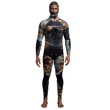 Seaskin Mens 3mm Dua keping Wetsuit Spearfishing Sel Terbuka