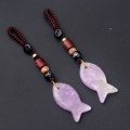 Lepidolite Fish Pendant Woven keychain Accessories