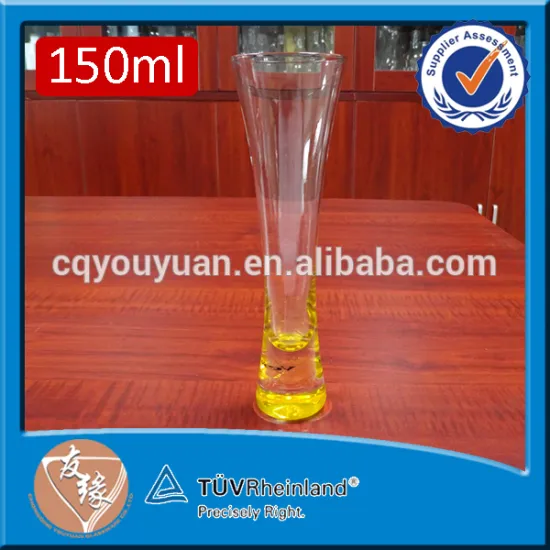 Custom shaped 150ml mouth-blown drinking glass tall and thin colored antique whiksy glass cup