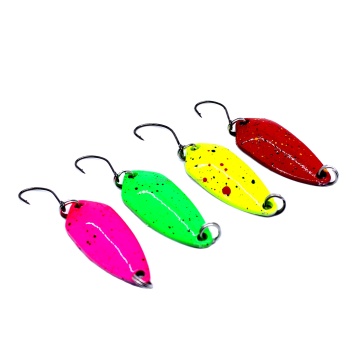 AOCLU Pesca Copper Spoon Bait 2.5g - Metal Fishing Lure with Single Hook for Trout, Perch, Chub, Salmon