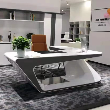 میز اجرایی L شکل لوکس سفید براق