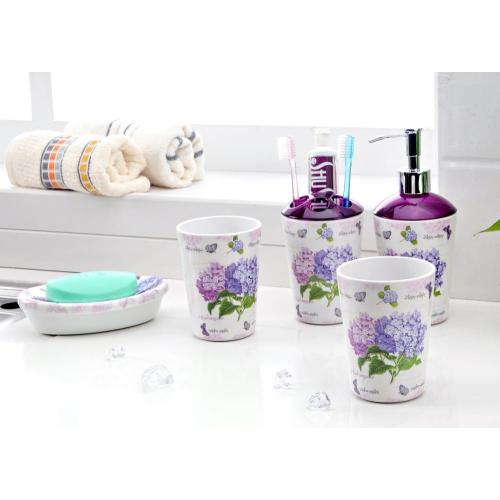 5pcs plastic bathroom accessory set