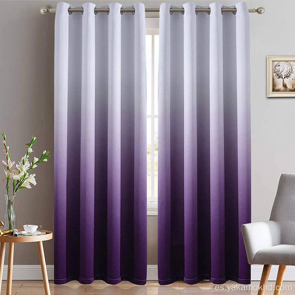 Cortinas Ombre moradas para dormitorio