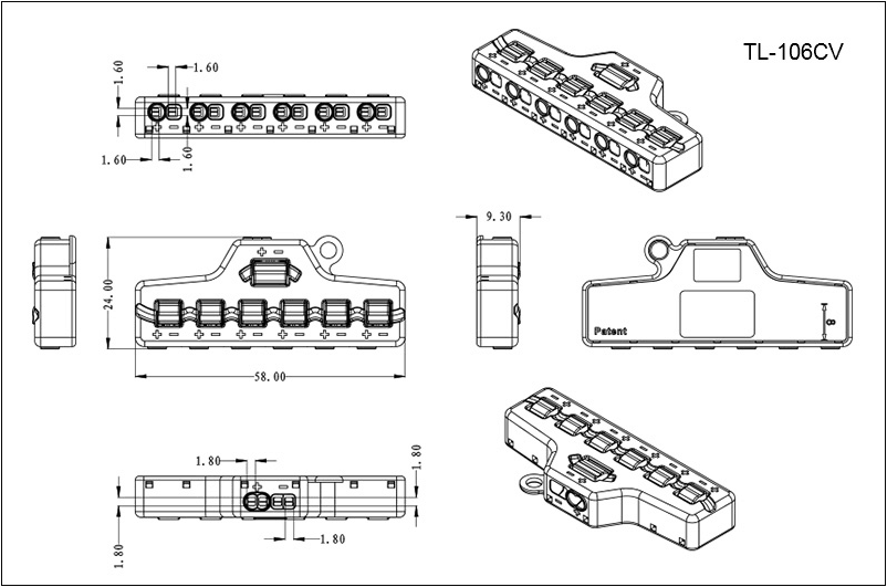 6 Ways Parallel Connection LED Connector