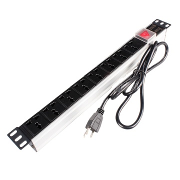 High-Quality 1U 19'' Multipurpose Rack Mount PDU Power Strip - 8 Way Socket Distribution Unit 15A
