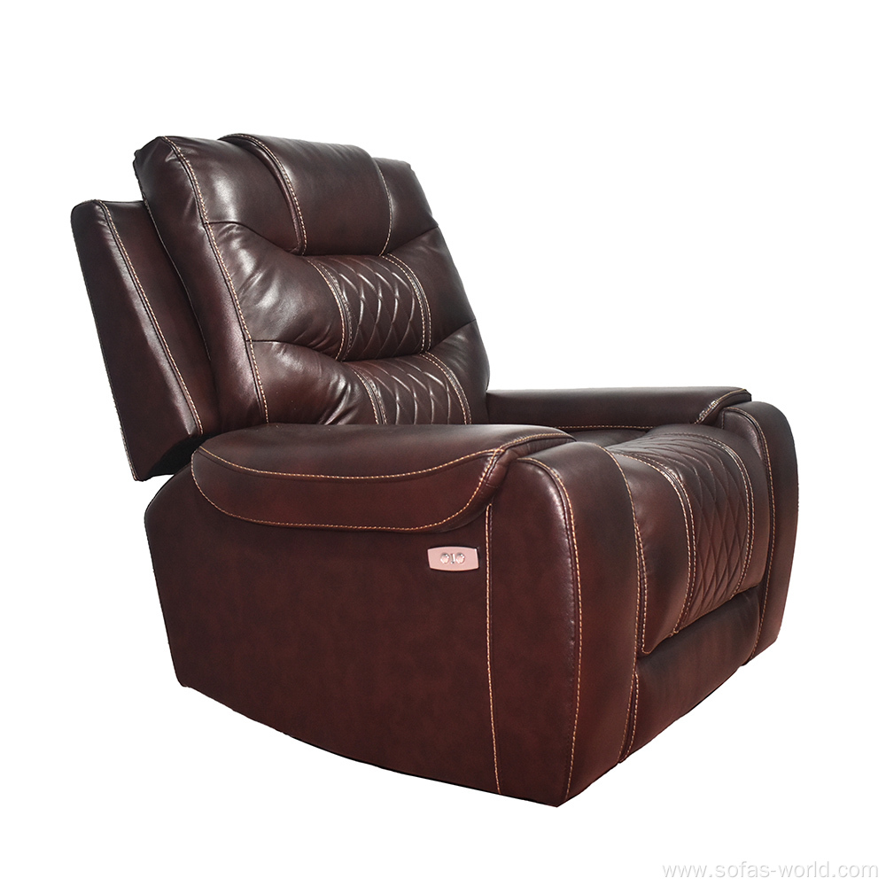 Leather Electric Single Rocking Recliner Sofa