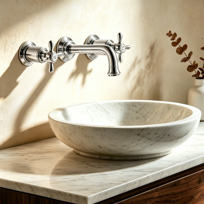 wall mounted taps bathroom
