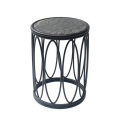 American-style marble black stainless steel side table