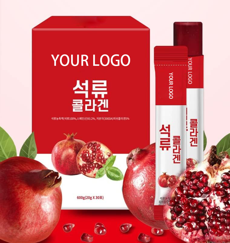 Private Label Low Molecular Skin Whitening Vegan Antioxidant Fish Collagen Pomegranate Concentrate Collagen Jelly Stick