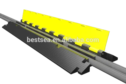 Rubber cable protector floor