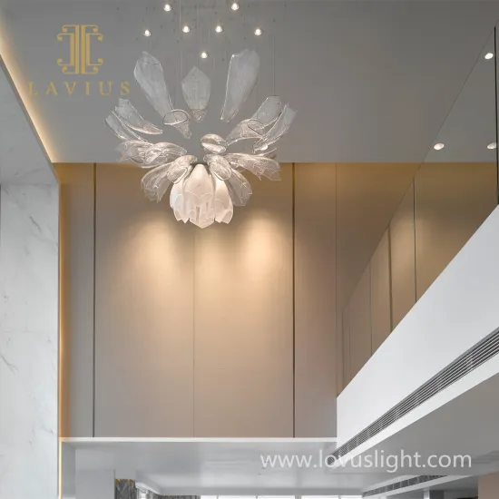 Lavius living room decoration wrought iron LED white flower shape chandelier French chandelier