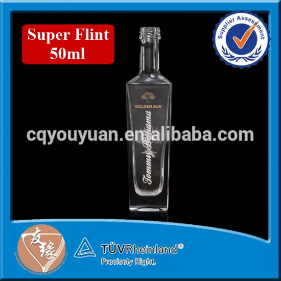 High flint glass small 50ml liquor mini bottle for sale
