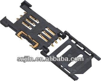 6 pin push type card socket sim connector