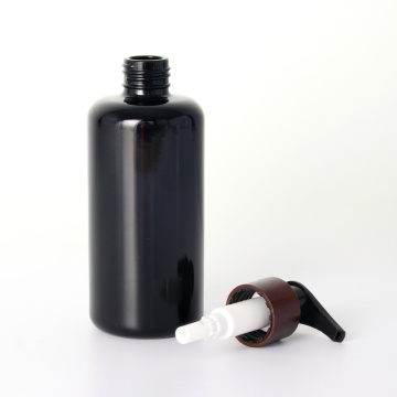 Undurchsichtige schwarze Masse leere Bambuslotion Pumpenflasche Container